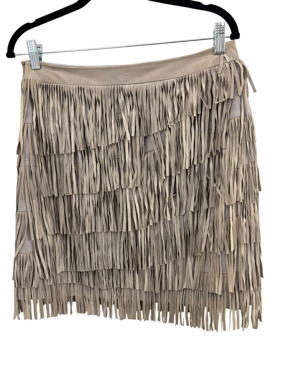 White House Black Market Buttery Soft Suede Fringe Skirt 6 Festival Boho  Hippie